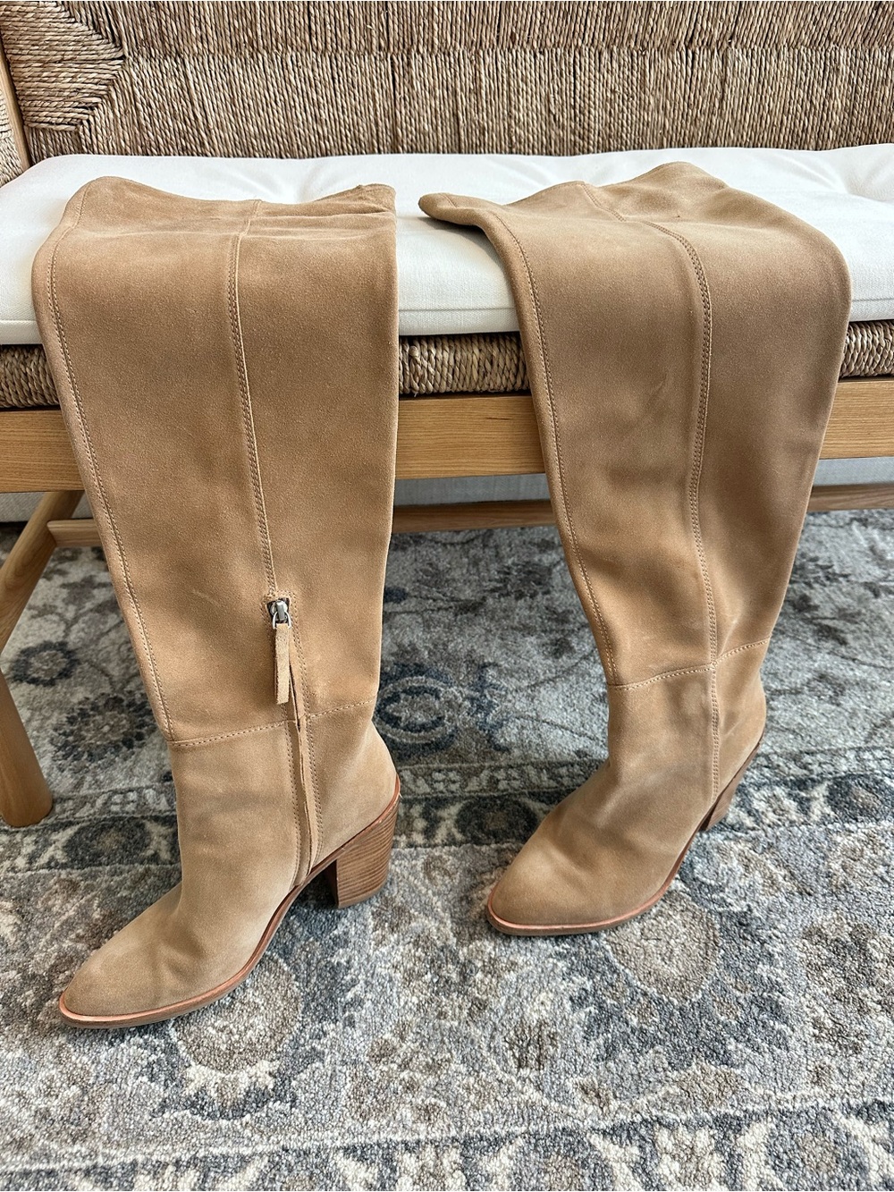 Treasure & Bond Tall Suede Over-the-Knee Boots in Tan